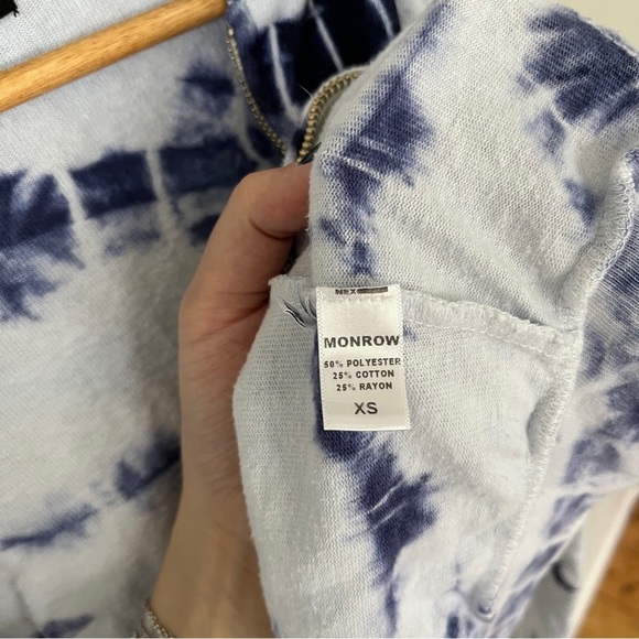 Monrow Tie Dye Zip Up Hoodie Sweatshirt Top Size XS - Picture 5 of 5